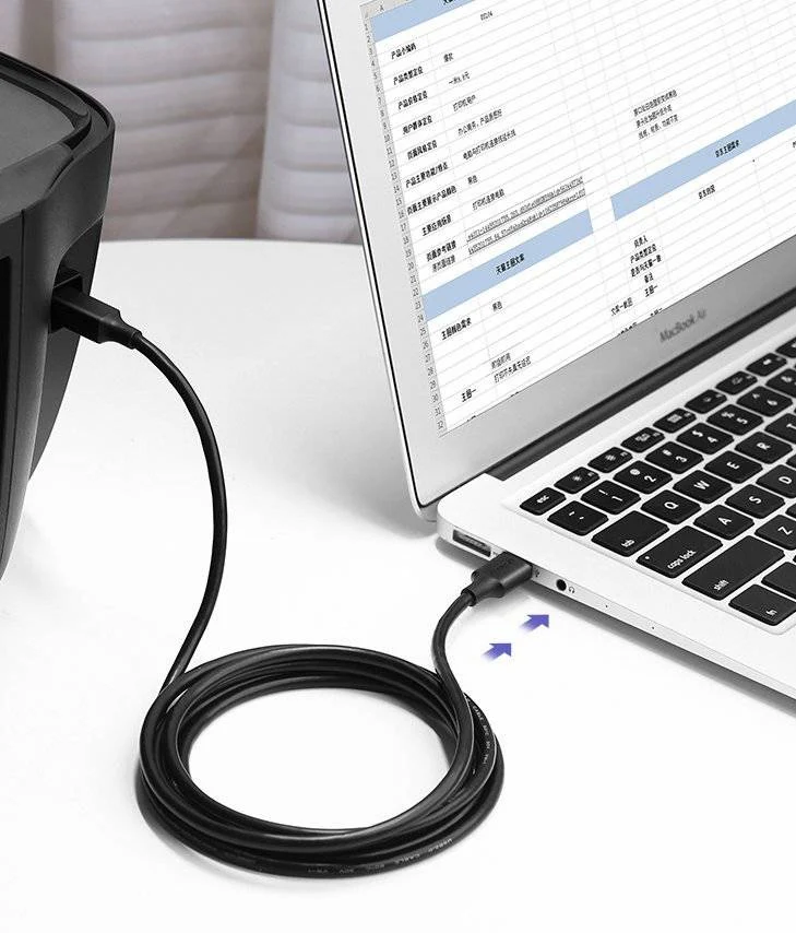 UGREEN US135 USB 2.0 AM to BM Print Cable 1.5m (Black) - Image 3