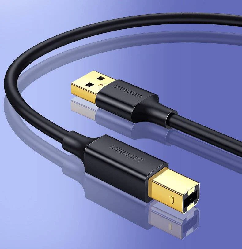 UGREEN US135 USB 2.0 AM to BM Print Cable 1.5m (Black) - Image 4