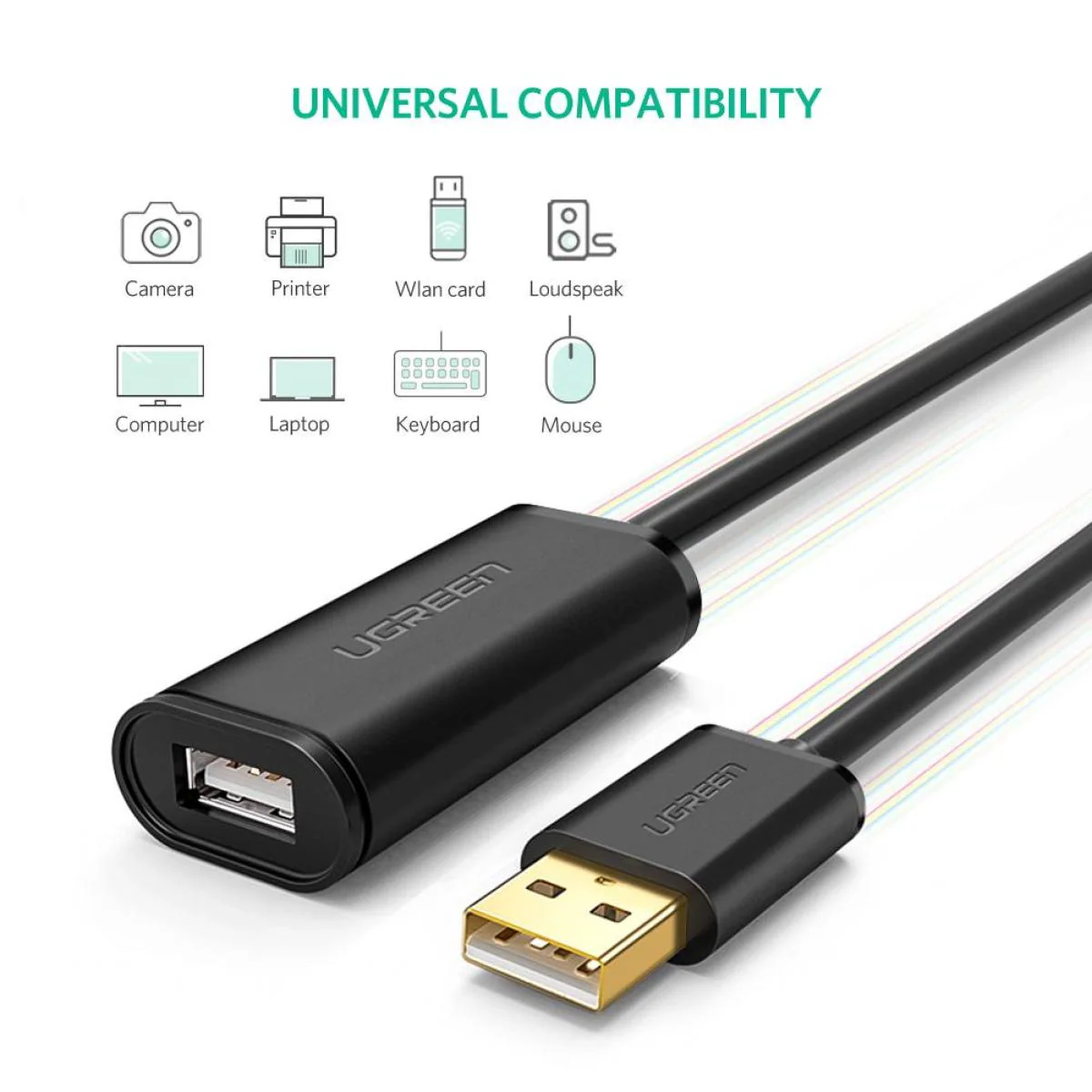 UGREEN USB 2.0 Active Extension Cable with Chipset 5m (Black)-UGREEN-10319 - Image 2