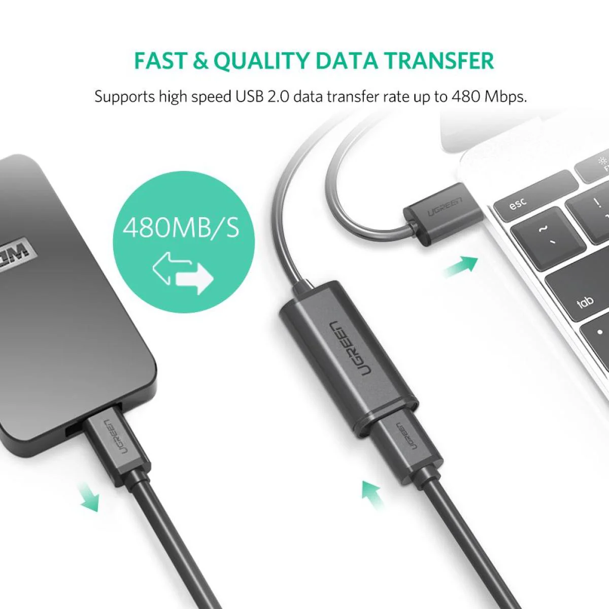 UGREEN USB 2.0 Active Extension Cable with Chipset 5m (Black)-UGREEN-10319 - Image 4