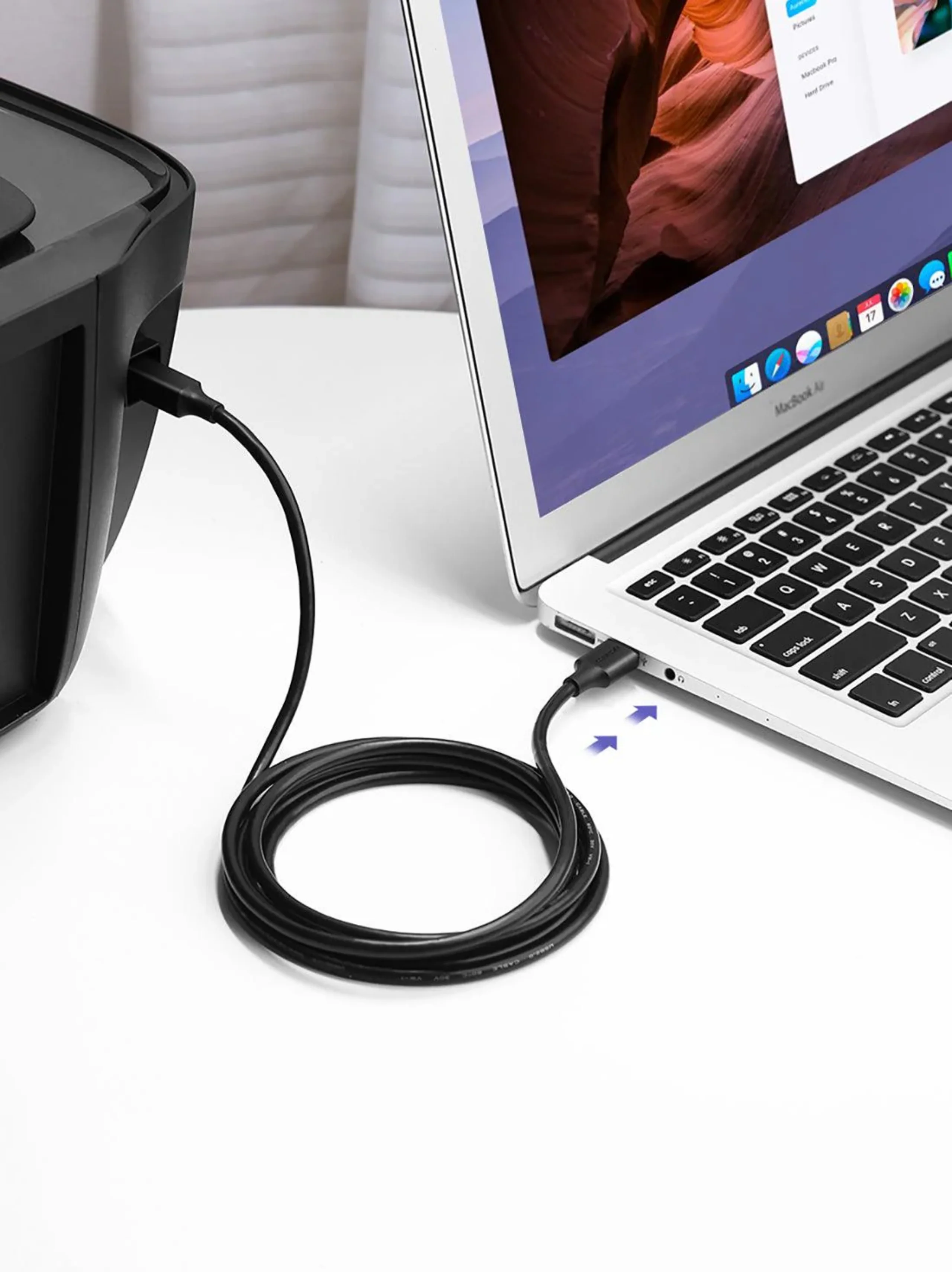 UGREEN USB 2.0 AM to BM Print Cable - Black - Image 5