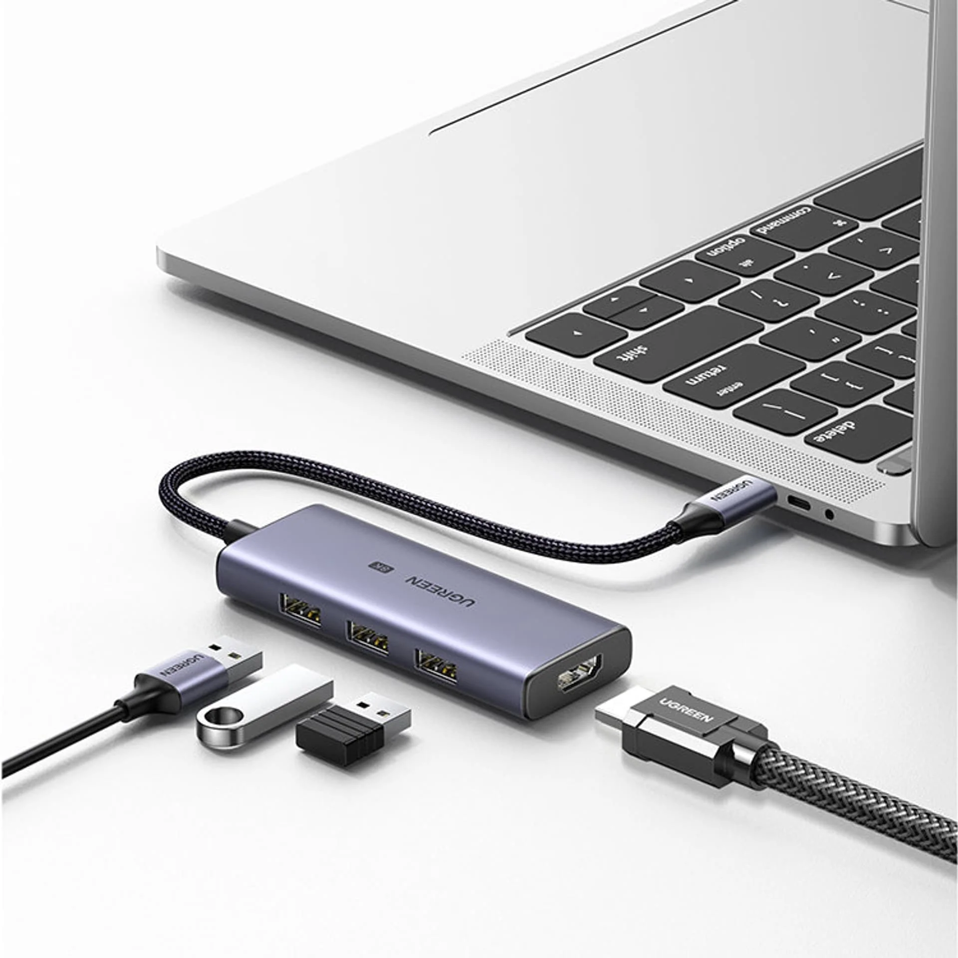 UGREEN USB-C to 3×USB 3.0+HDMI Multifunction Adapter (8K@30Hz） - Image 7