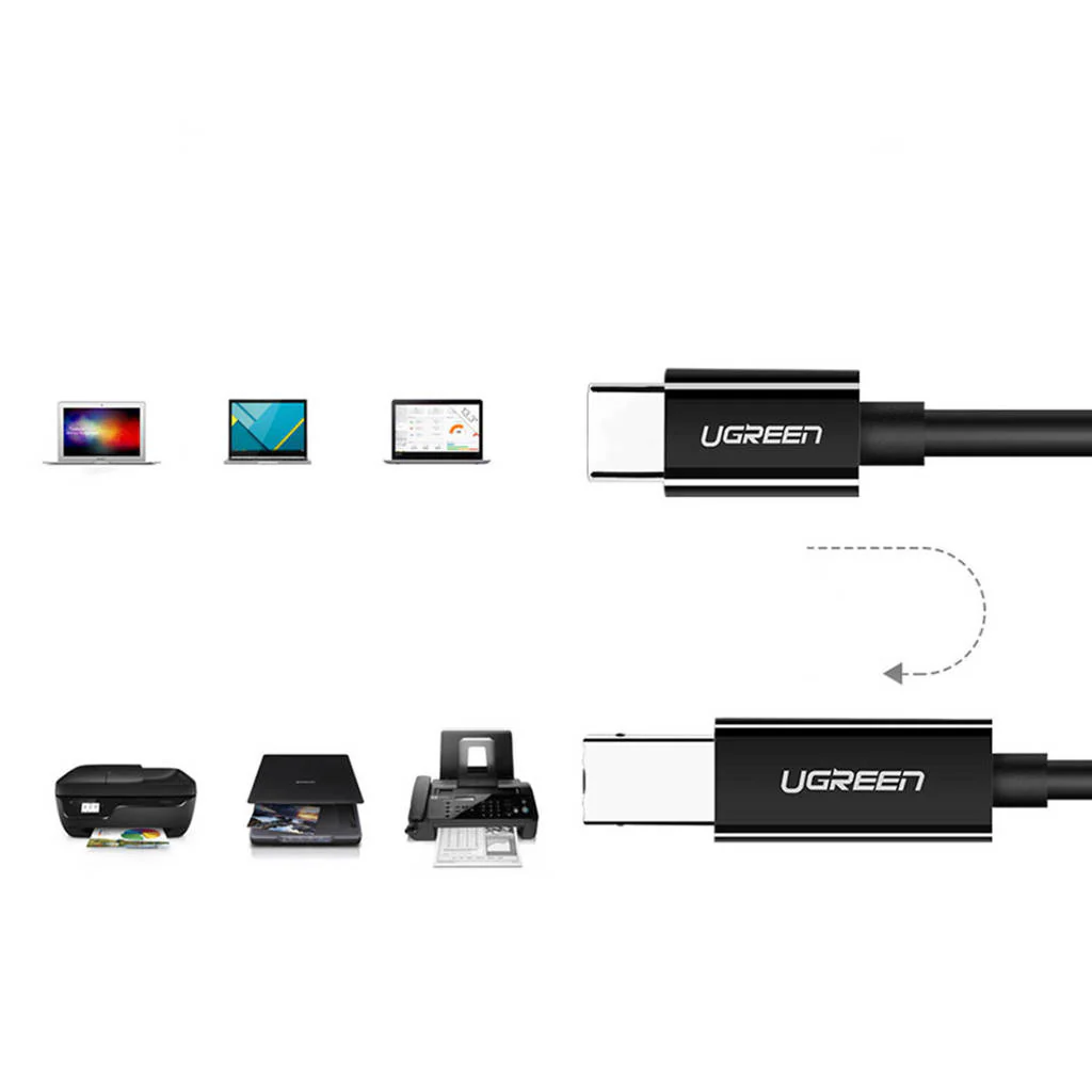 UGREEN USB-C to USB-B 2.0 Printer Cable 2m (Blackļ¼ - Image 2