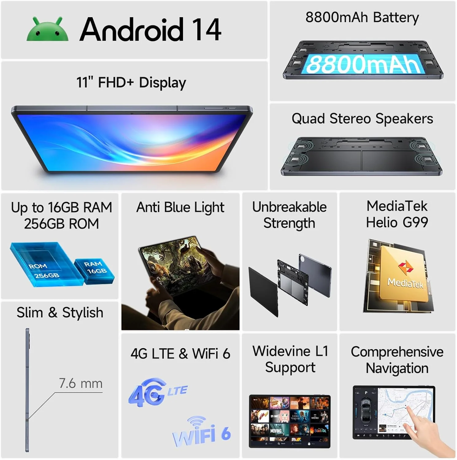 Ulefone Tab A11 Pro 4G Mediatek LTE-TDD & LTE-FDD 256GB - Image 5