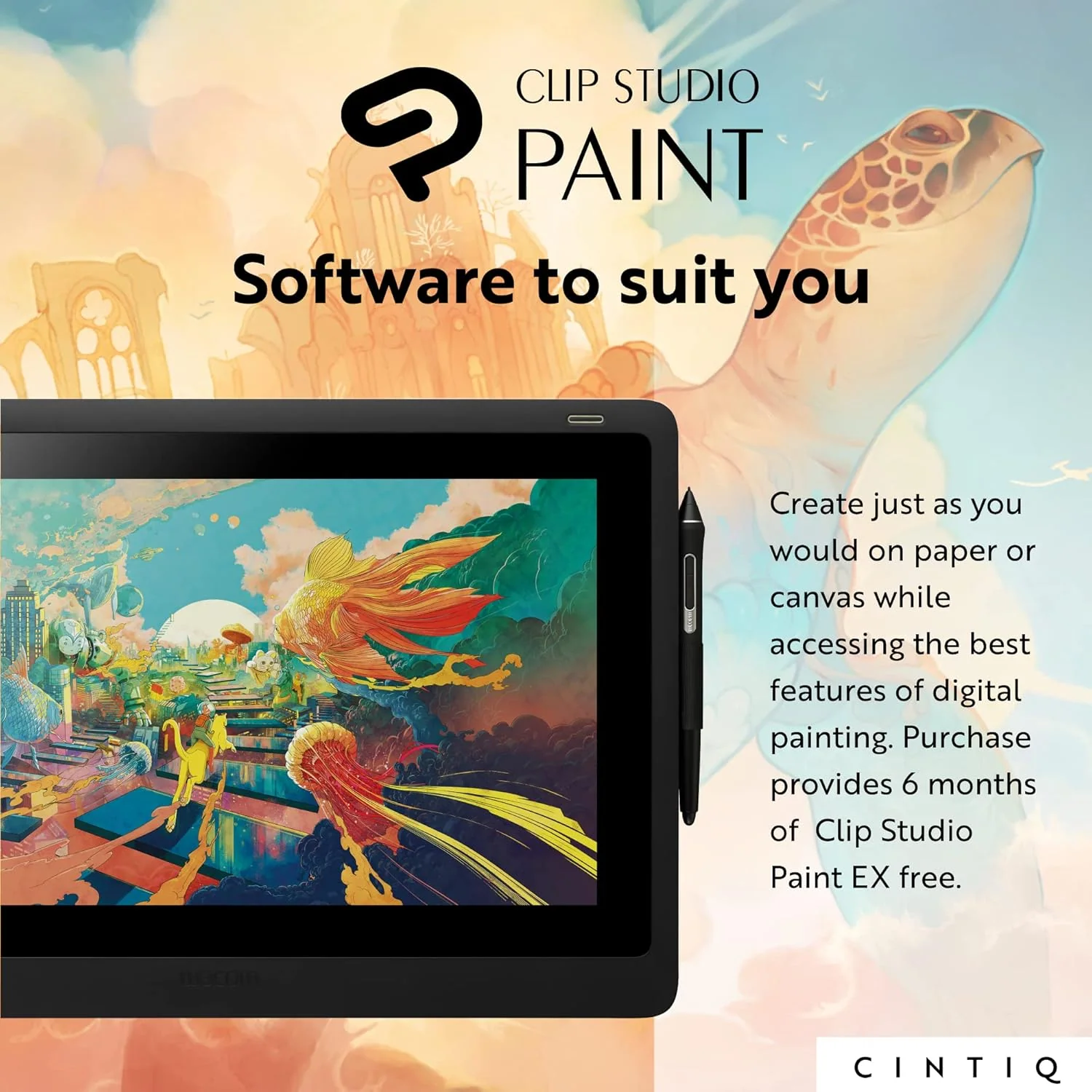 Wacom Cintiq 16 Creative Pen 16" Full HD Graphic Drawing Monitor with Wacom Pro Pen 2 For Windows & MAC - Black - Image 2