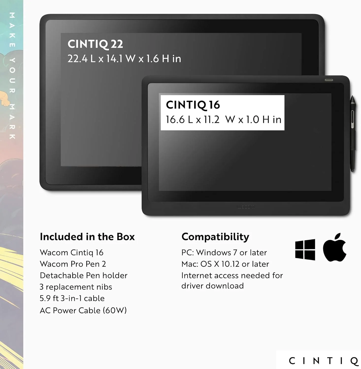 Wacom Cintiq 16 Creative Pen 16" Full HD Graphic Drawing Monitor with Wacom Pro Pen 2 For Windows & MAC - Black - Image 5