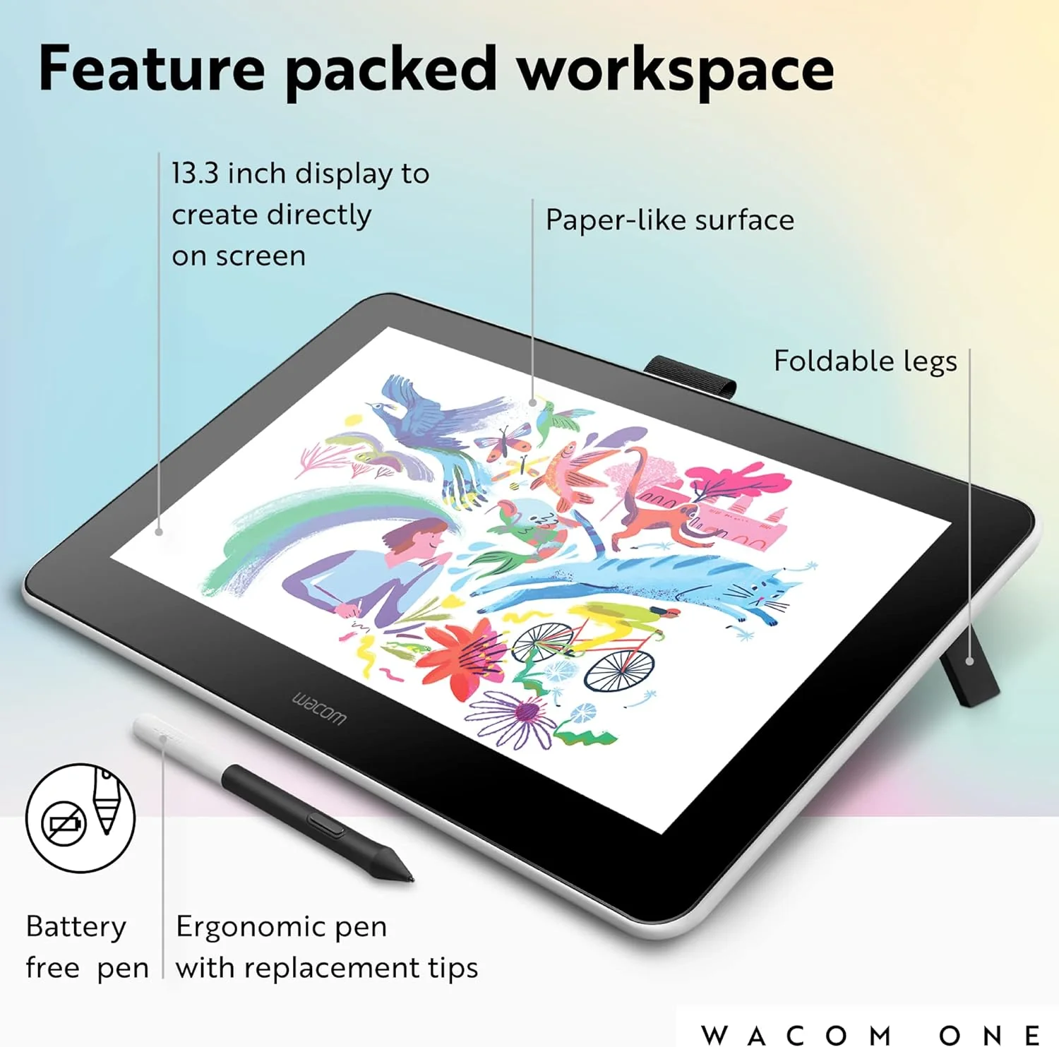 Wacom One 13 Creative Pen Display Drawing Tablet 13.3" - Image 2