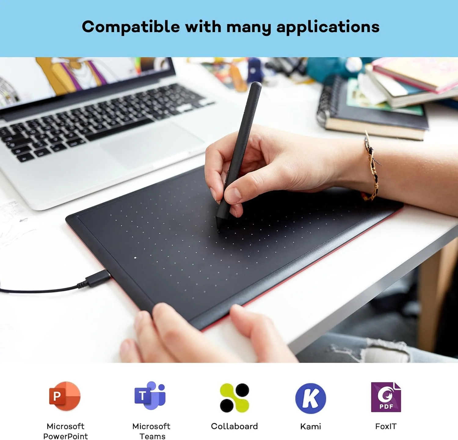 Wacom One by Wacom CTL-672-N Ideal for Work from Home & Remote Learning - Black - Image 2