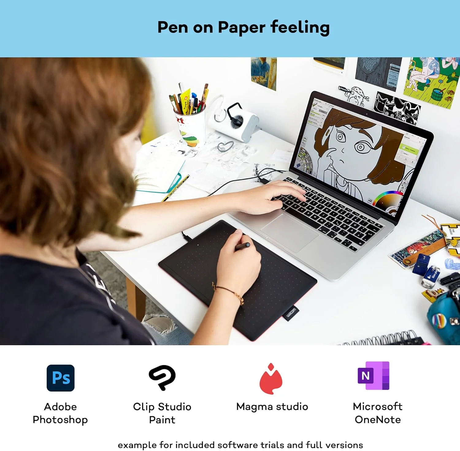 Wacom One by Wacom CTL-672-N Ideal for Work from Home & Remote Learning - Black - Image 6