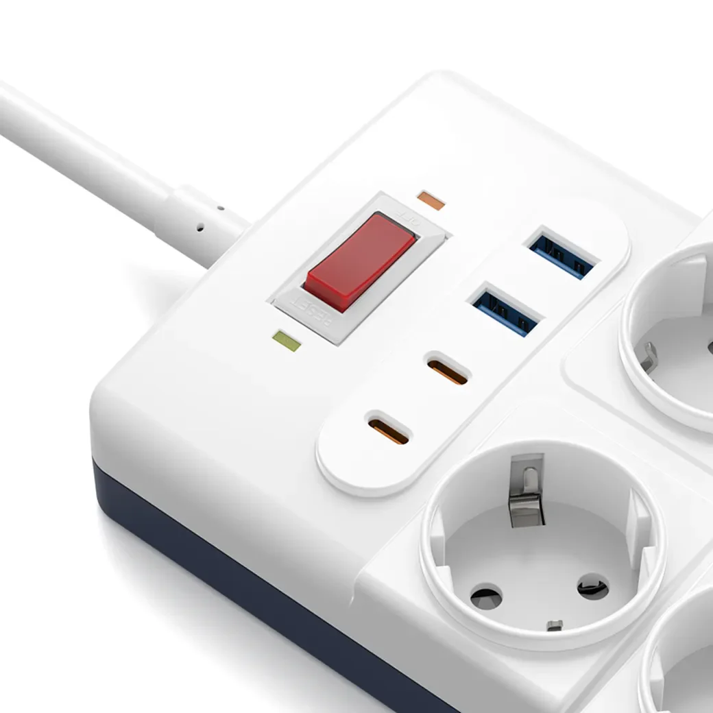 WIWU 14in1 20W GaN Power Strip 2C+2A+10AC - White - Image 3