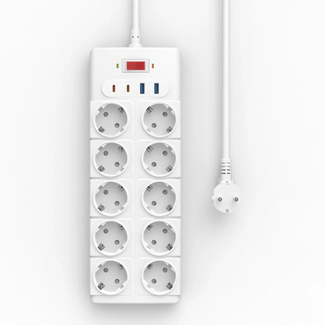 WIWU 14in1 20W GaN Power Strip 2C+2A+10AC - White - Image 4