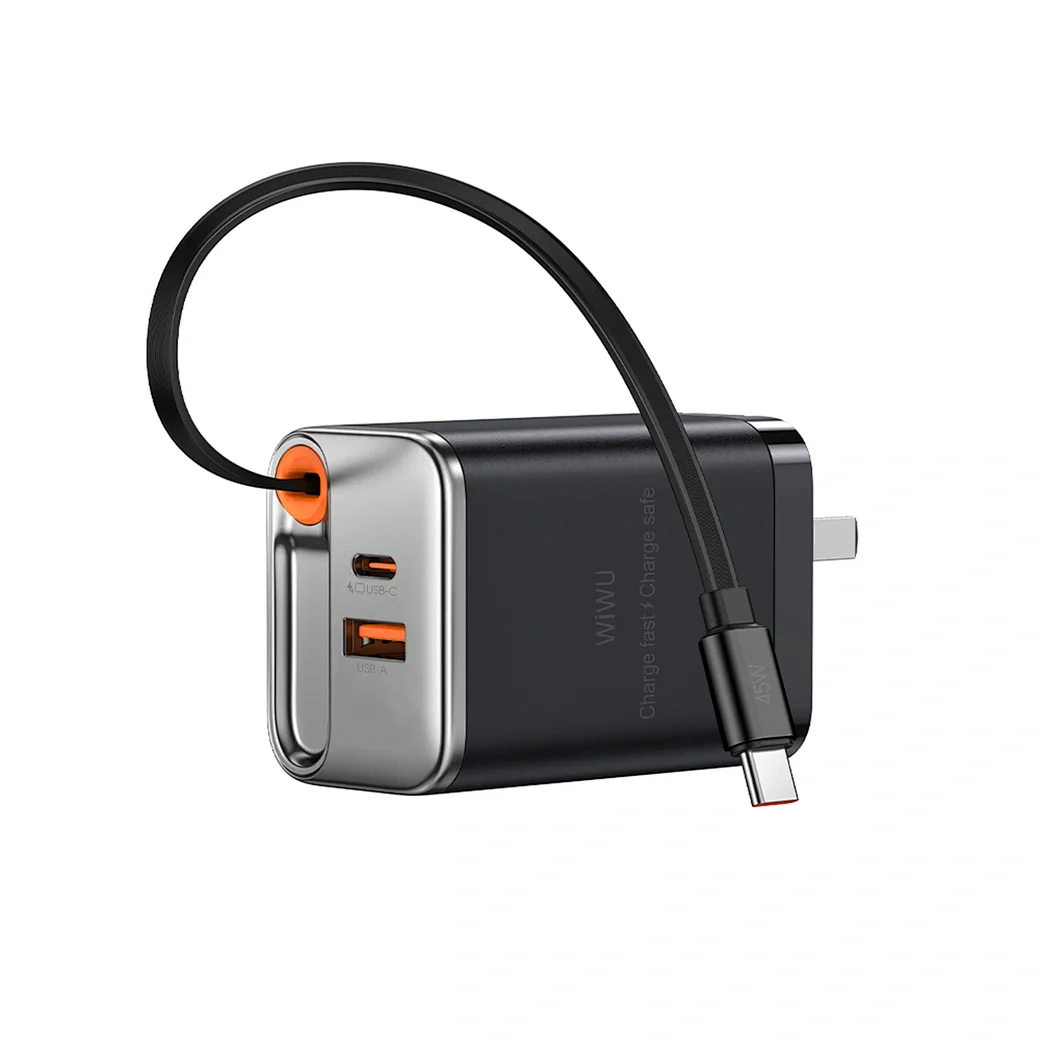 WIWU 45W Helix GaN Fast Charger - Black
