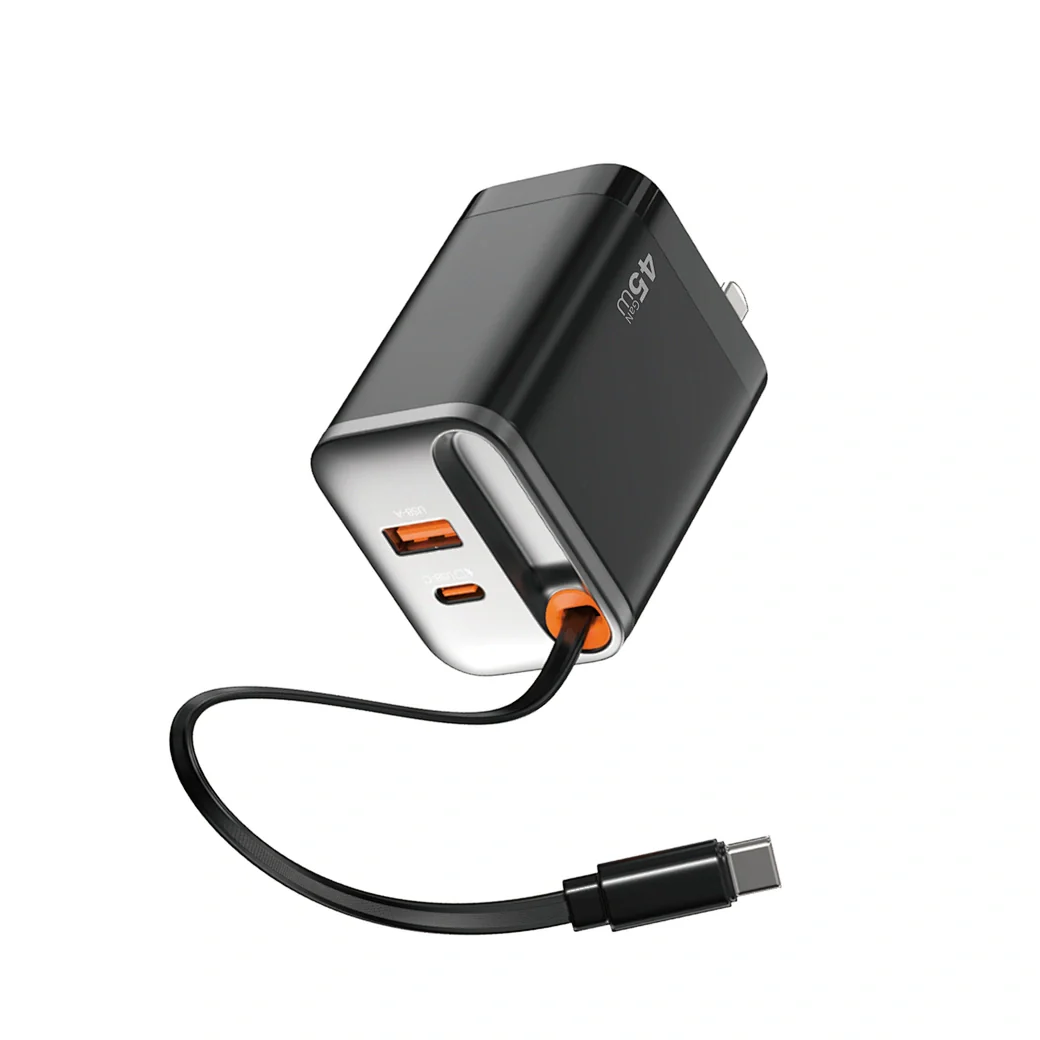 WIWU 45W Helix GaN Fast Charger - Black - Image 6