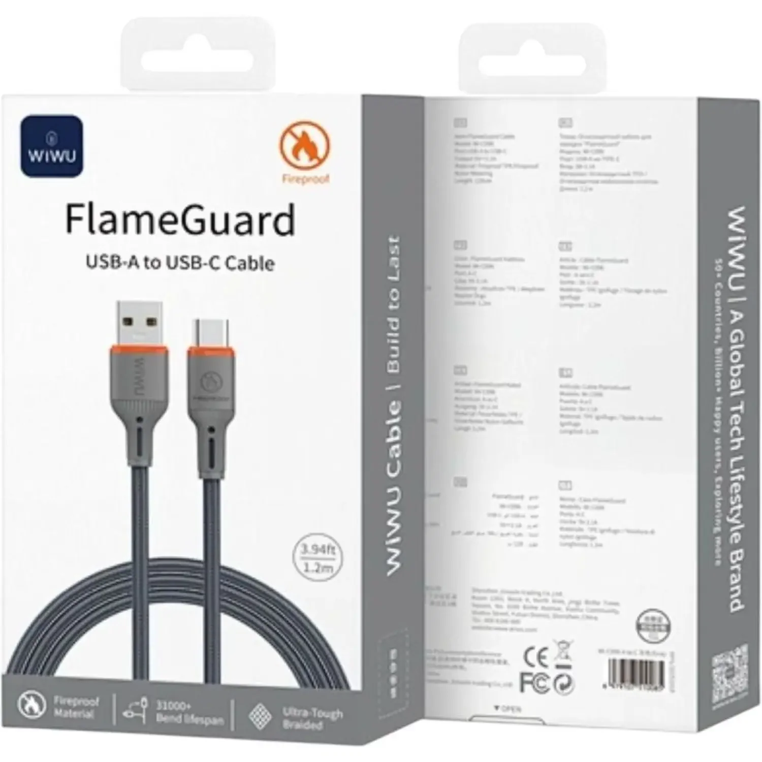 WIWU Wi-C096 FlameGuard USB-A to USB-C Cable - Image 2