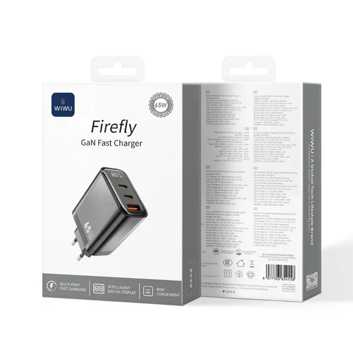 WIWU Wi-G012 EU 65W Firefly GaN Fast Charger 2C+1A - Image 2