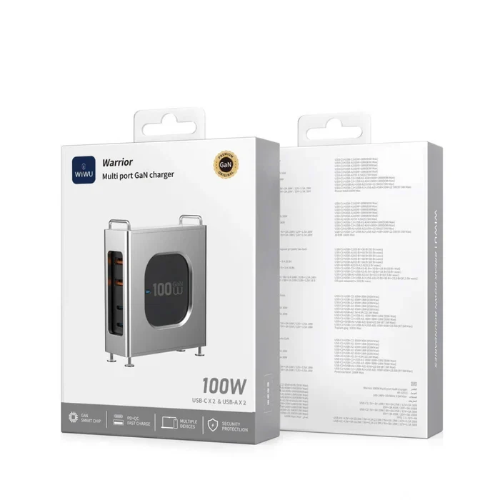 WIWU Wi-G013 EU 100W Warrior Multi-port GaN Charger 2C2A - Image 2