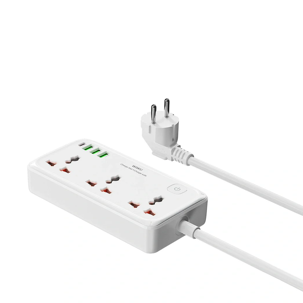WIWU Wi-S005 30W Cube Multiple Function GaN Power Strip - White - Image 5