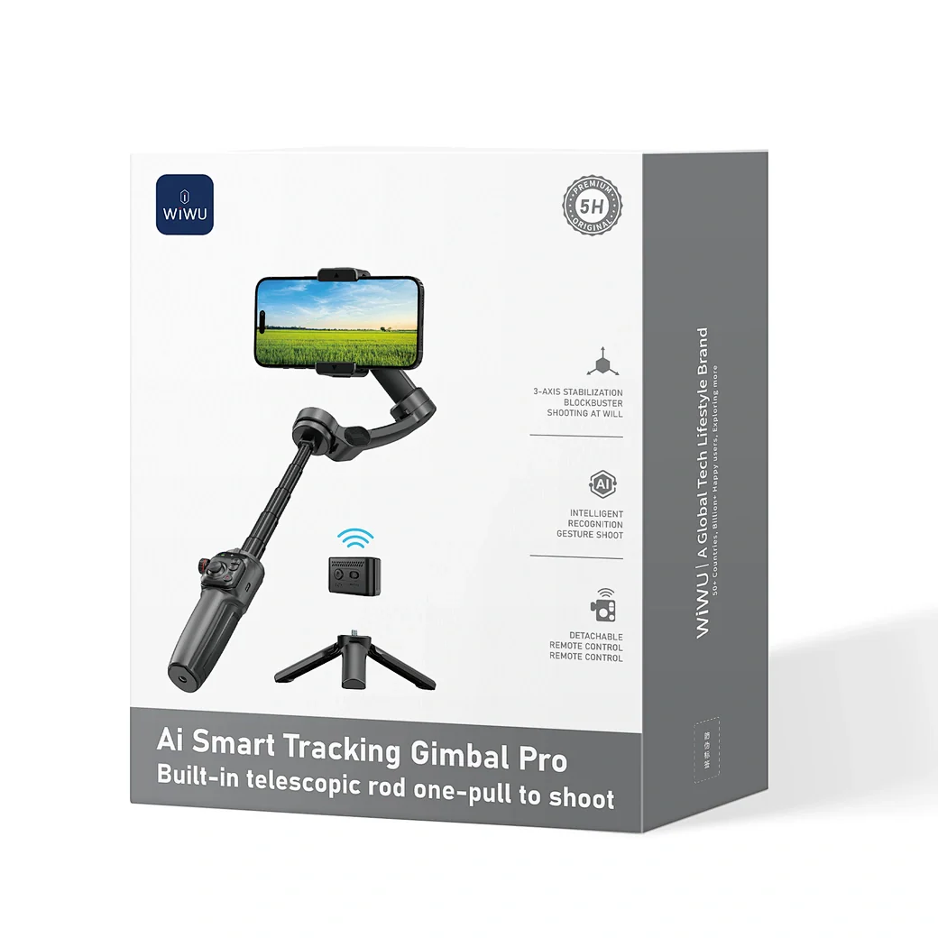 WIWU Wi-SE016 AI-Smart Tracking Gimbal PRO - Black - Image 5