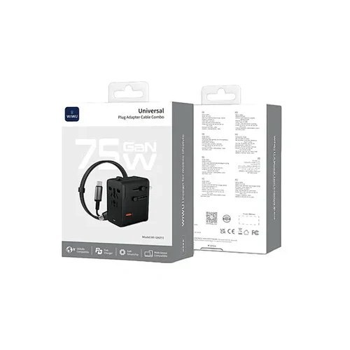 WIWU Wi-UA015 75W Universal Adapter Cable Combo - Image 2