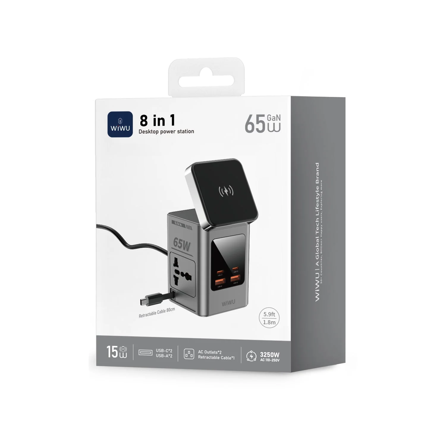 WIWU Wi-W040 8in1 Desktop Power Station  EU Plug - Image 2