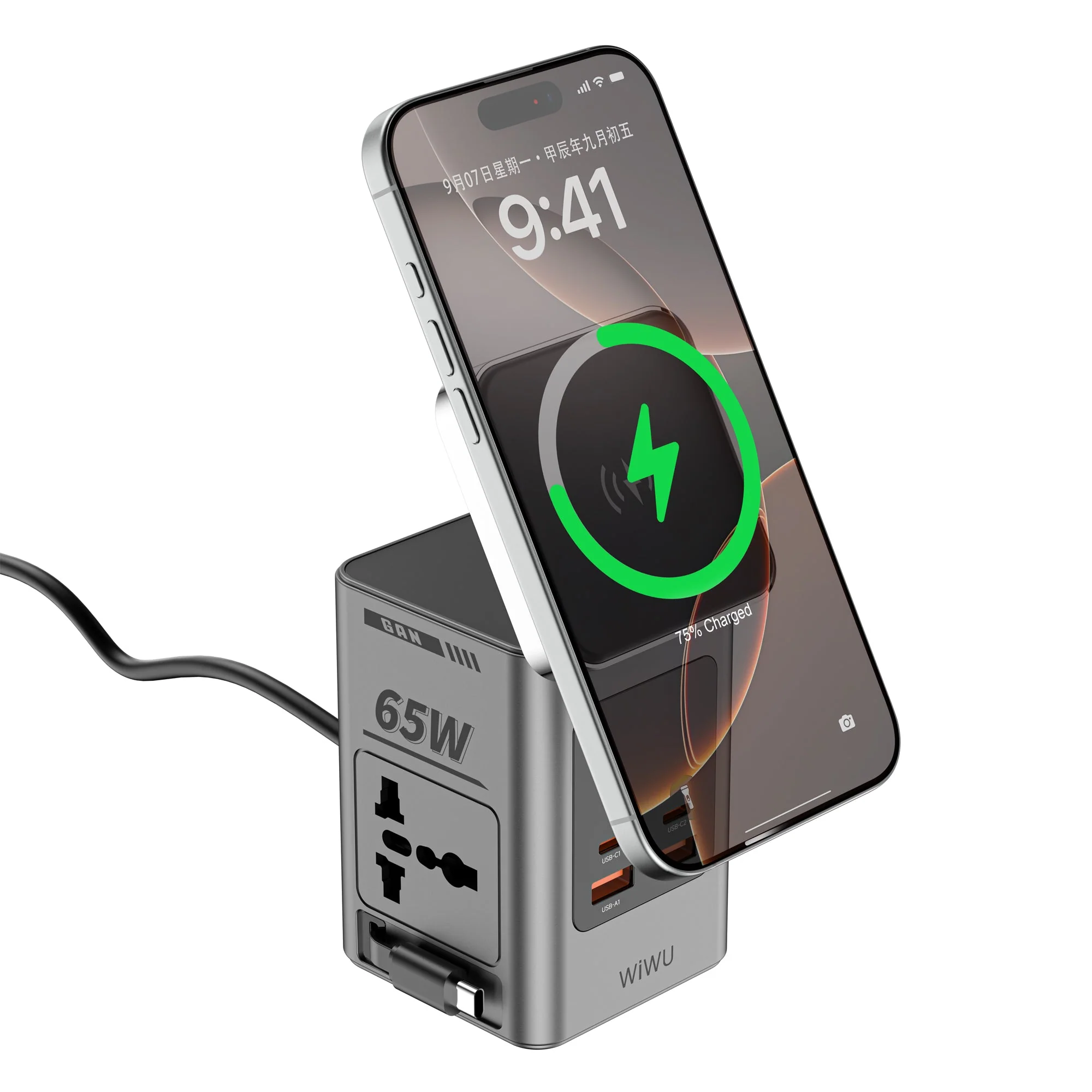 WIWU Wi-W040 8in1 Desktop Power Station  EU Plug - Image 3