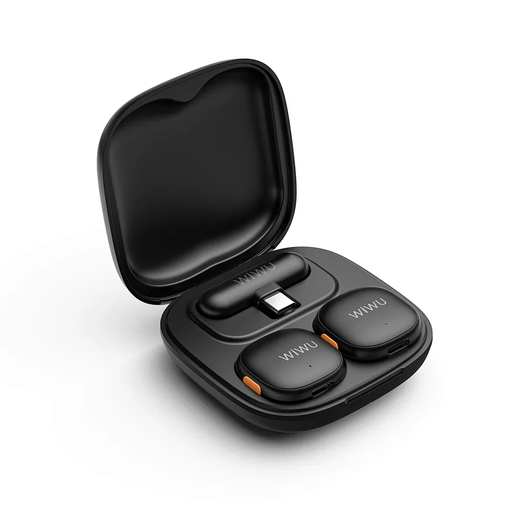 WIWU Wi-WM006 Duo Wireless Microphone AI Adaptive Noise Reduction - Black - Image 3