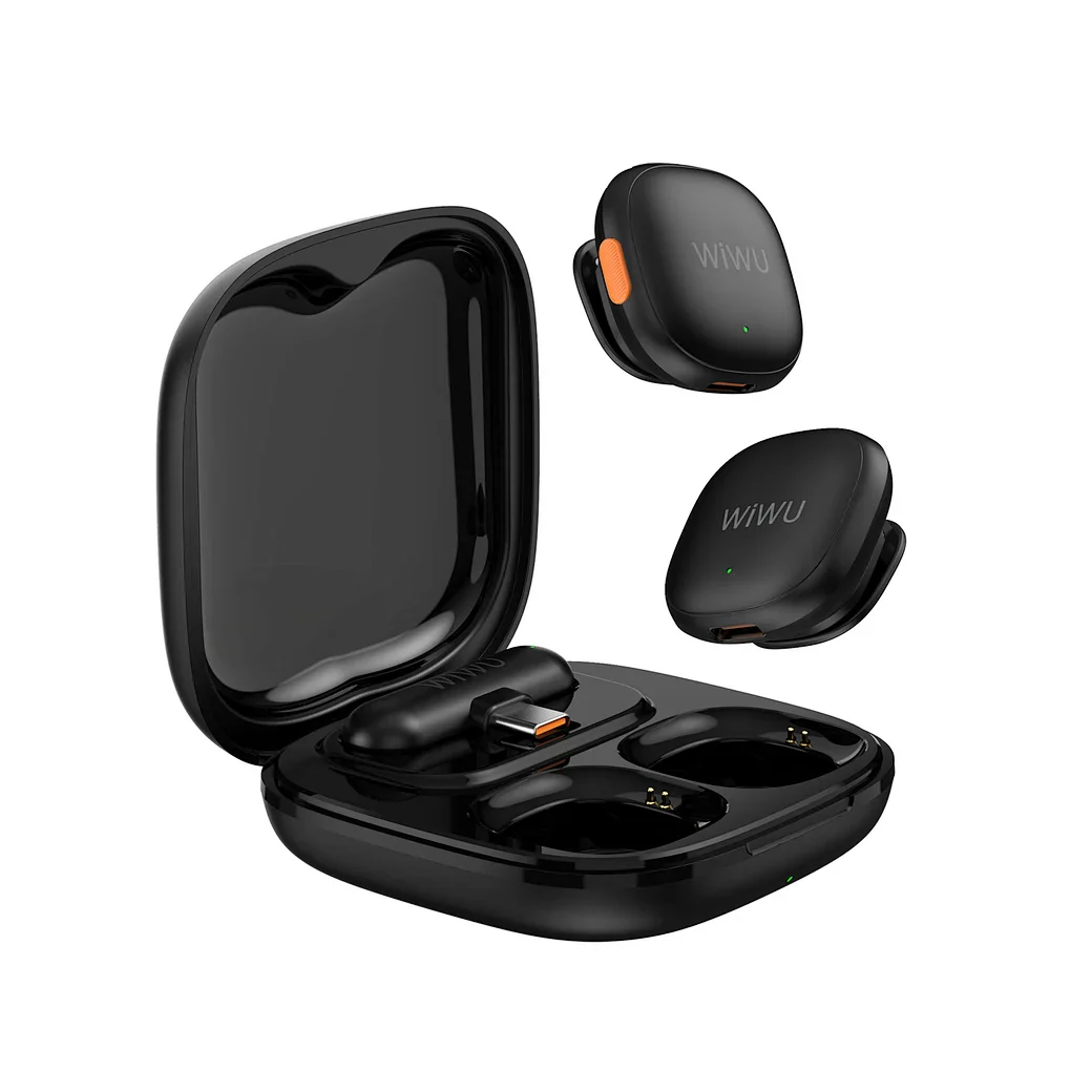 WIWU Wi-WM006 Duo Wireless Microphone AI Adaptive Noise Reduction - Black - Image 5