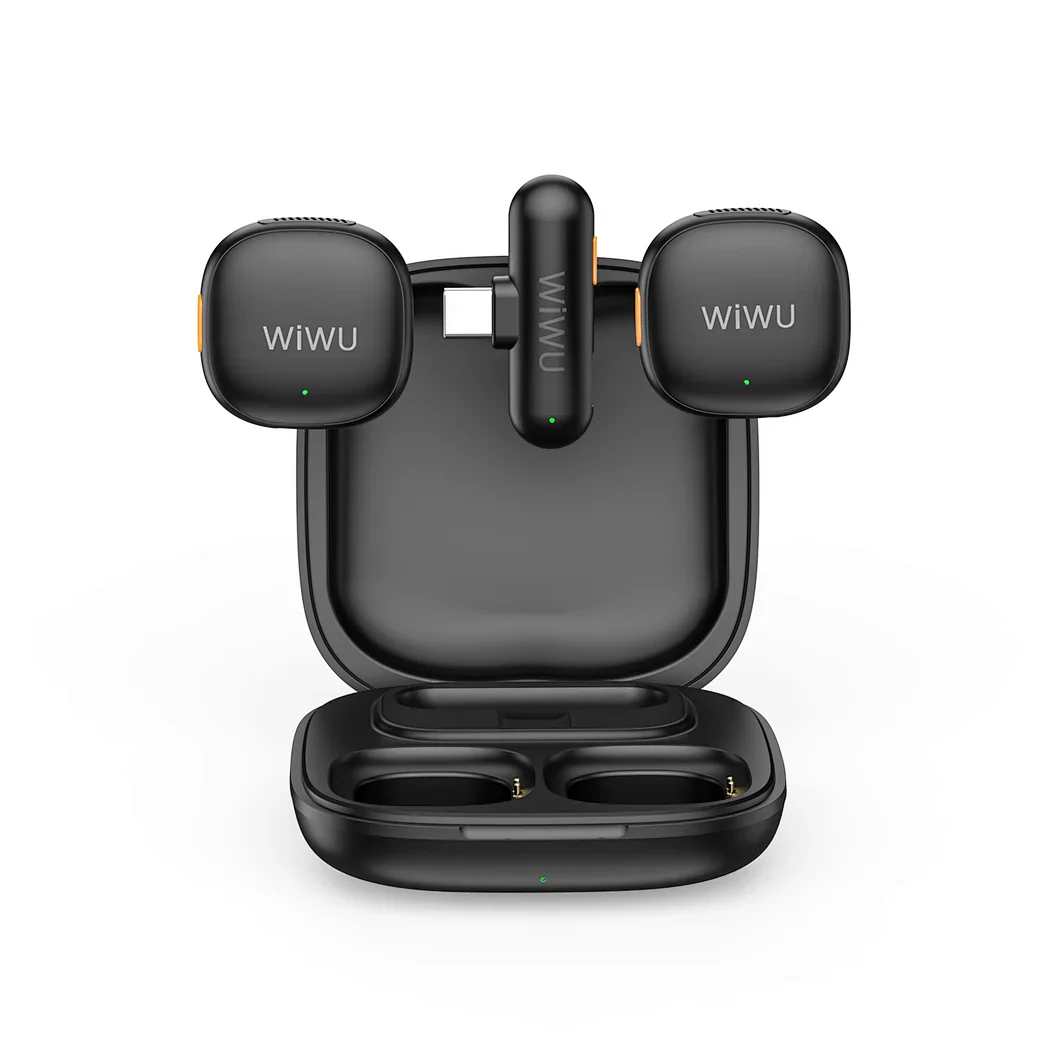 WIWU Wi-WM006 Duo Wireless Microphone AI Adaptive Noise Reduction - Black - Image 6