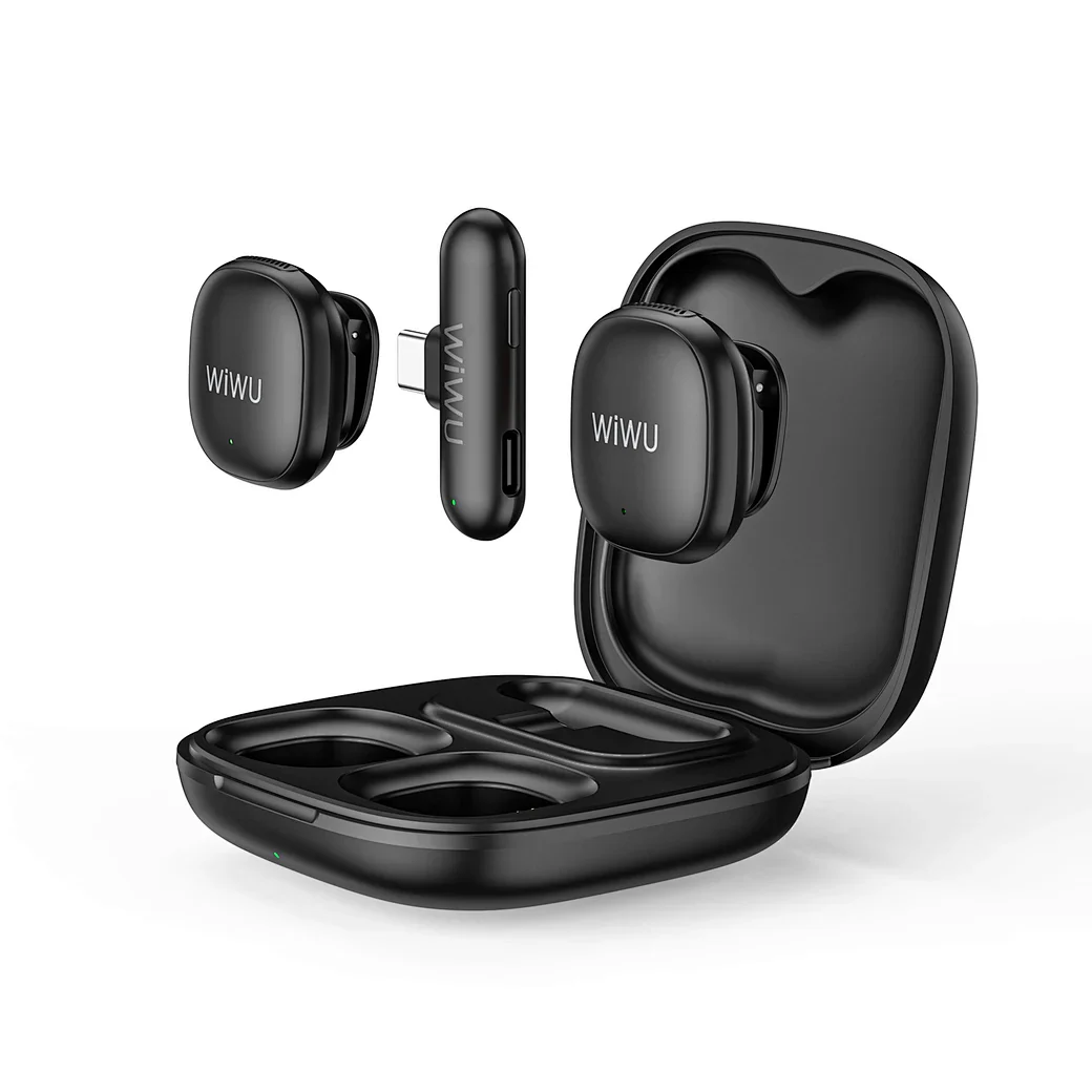 WIWU Wi-WM006 Duo Wireless Microphone AI Adaptive Noise Reduction - Black - Image 7