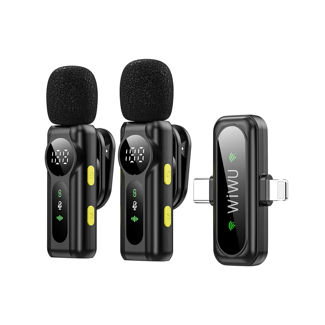 WIWU Wi-WM007 2in1 Wireless Lavalier Microphone with ANC and Lightning Port - Image 4
