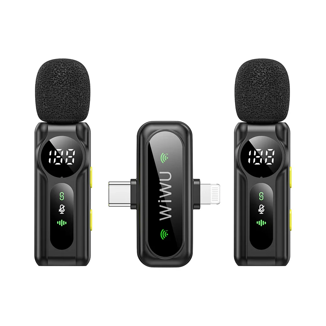 WIWU Wi-WM007 2in1 Wireless Lavalier Microphone with ANC and Lightning Port - Image 6