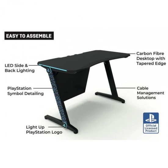 X Rocker PlayStation Gaming Desk LED Lights PC Office Workstation RGB - Image 3