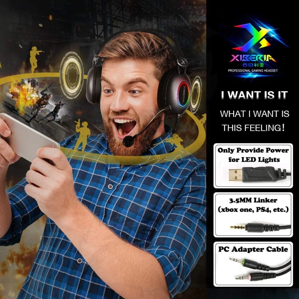 XIBERIA E3 Black Gaming Headset - Image 2